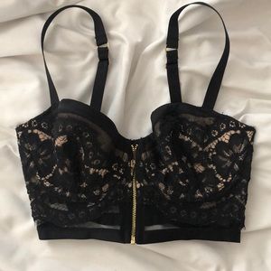 Victoria Secret Black and biege lace top